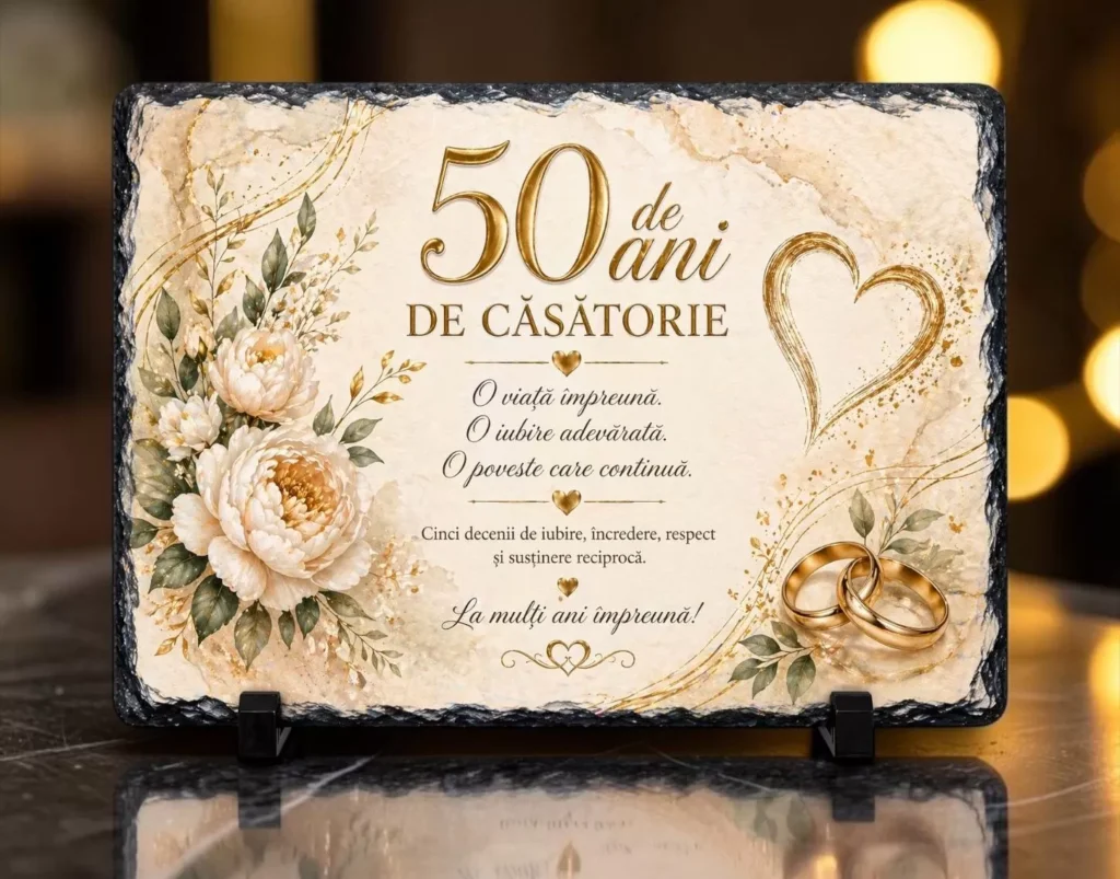 Placă ardezie –  50 de ani de căsătorie