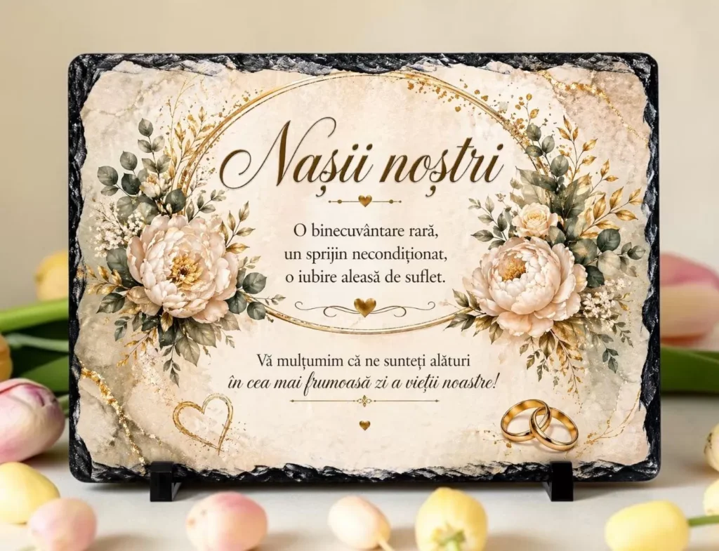 Placă ardezie –  pentru Nașii noștri