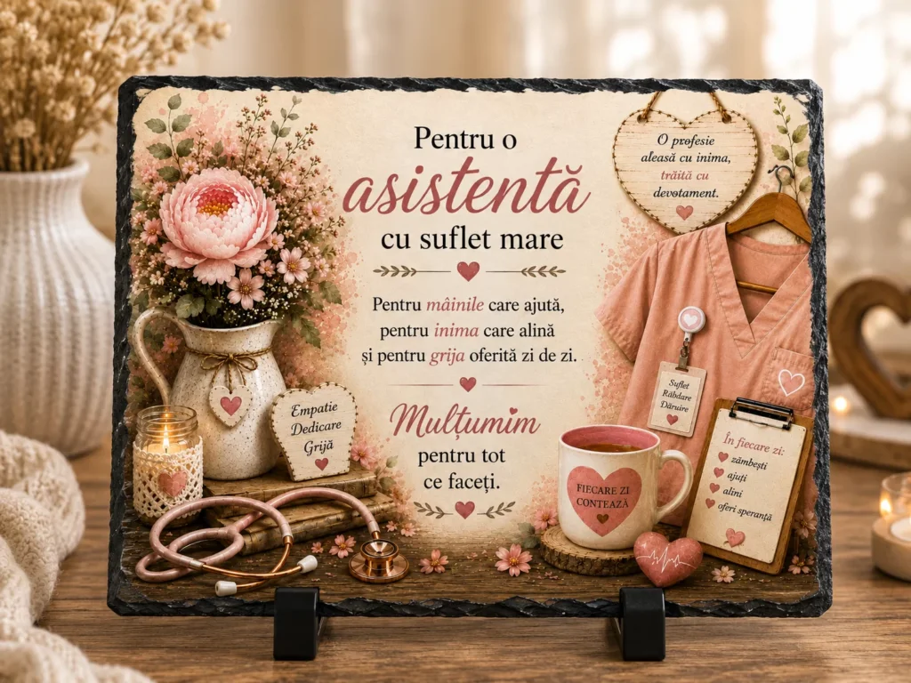 Placă ardezie – Cadou pentru asistentă
