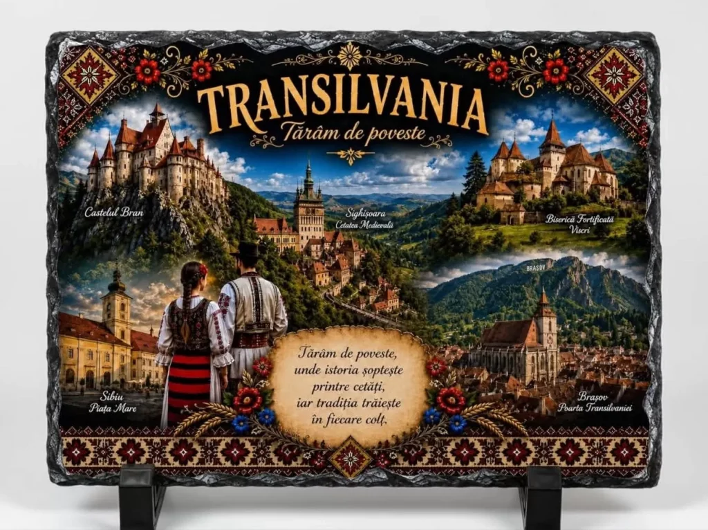 Placă ardezie – Transilvania, tărâm de poveste!