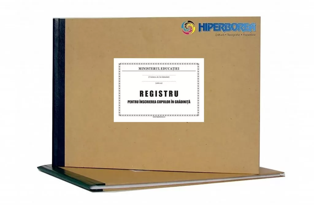 Registru pentru înscrierea copiilor în grădiniţe, coperta carton gros-hartie