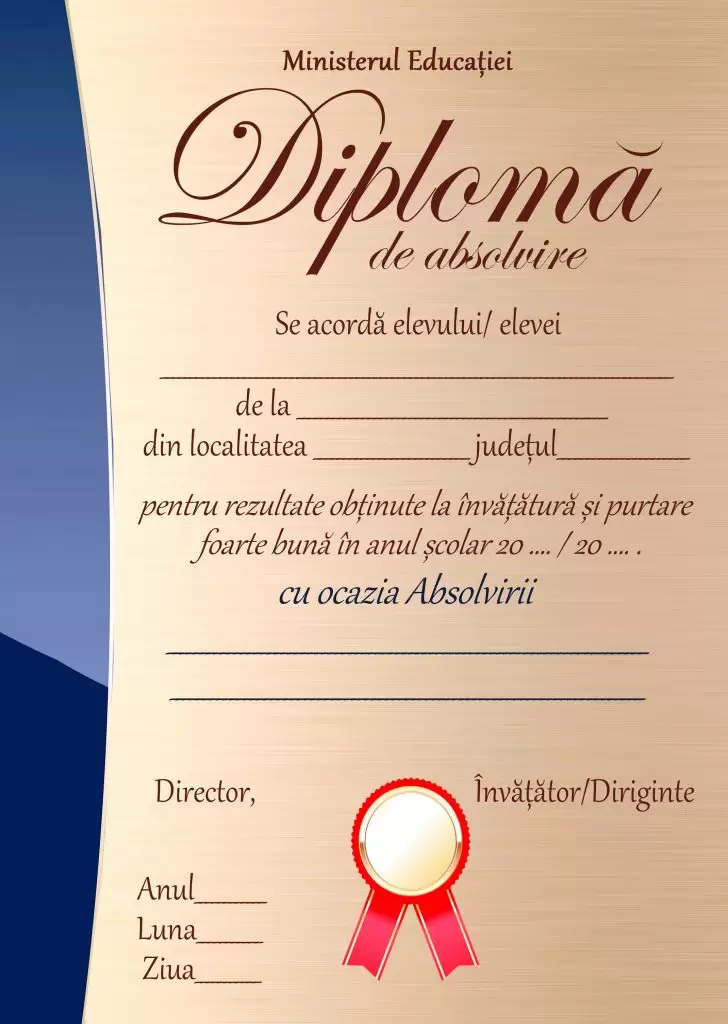 Diploma de absolvire, cod: A_31