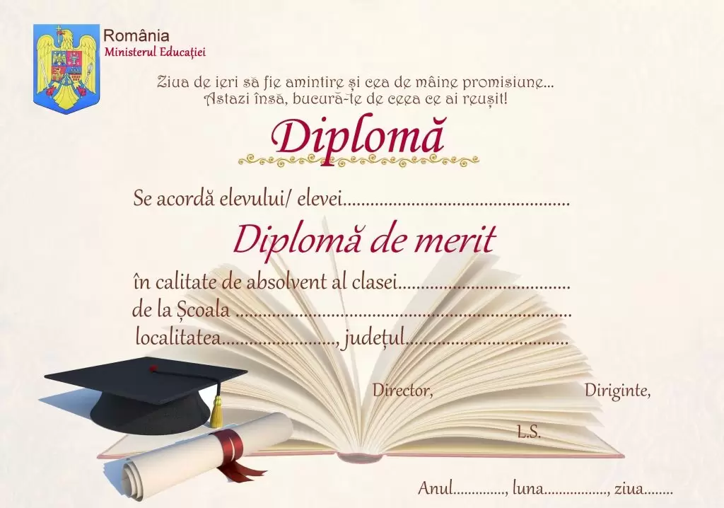 Diploma de merit, cod: A_34