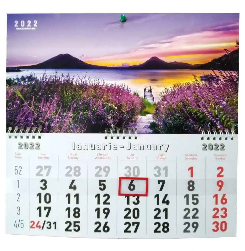Calendar de perete cu spirala 2022