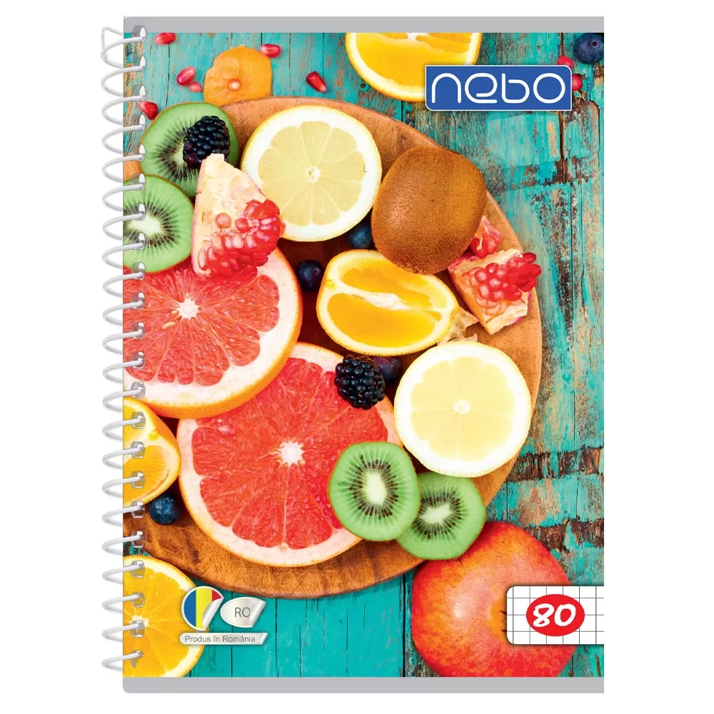 Caiet A5 matematica 80 file spirala Nebo