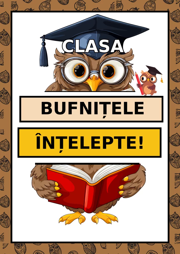 Clasa Bufnițele înțelepte –  Format A2, cod:PM061