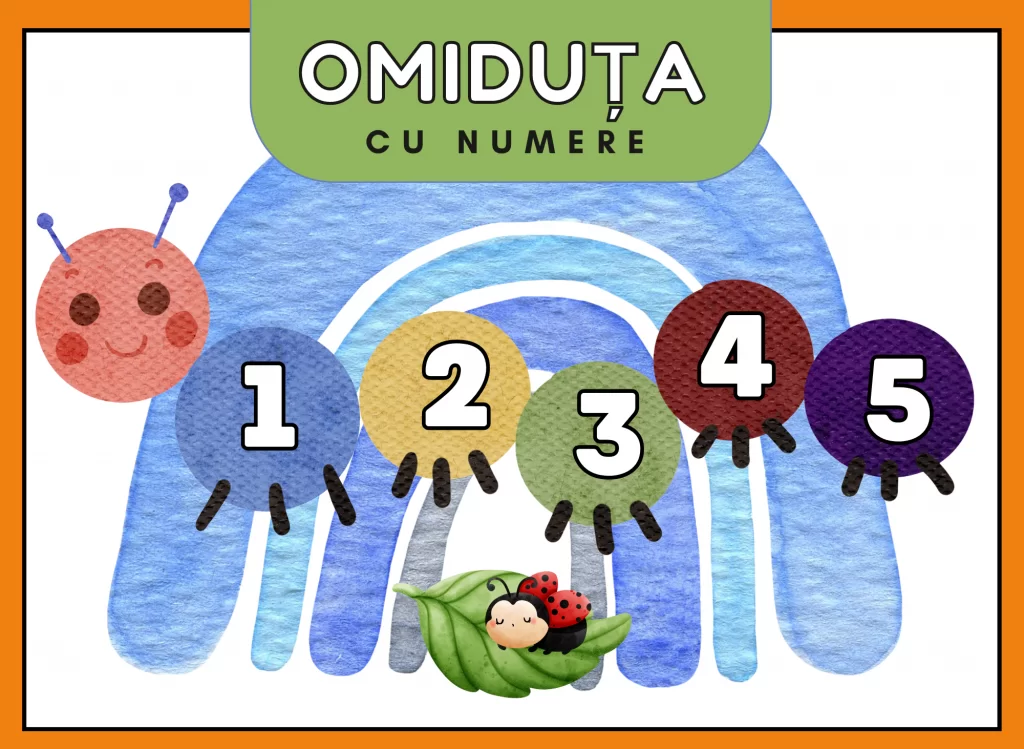 Set 6 Planșe Omiduța cu numere