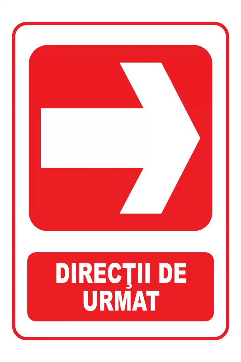 Semn indicator - Direcții de urmat