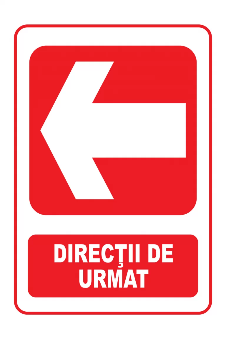 Semn indicator - Direcții de urmat