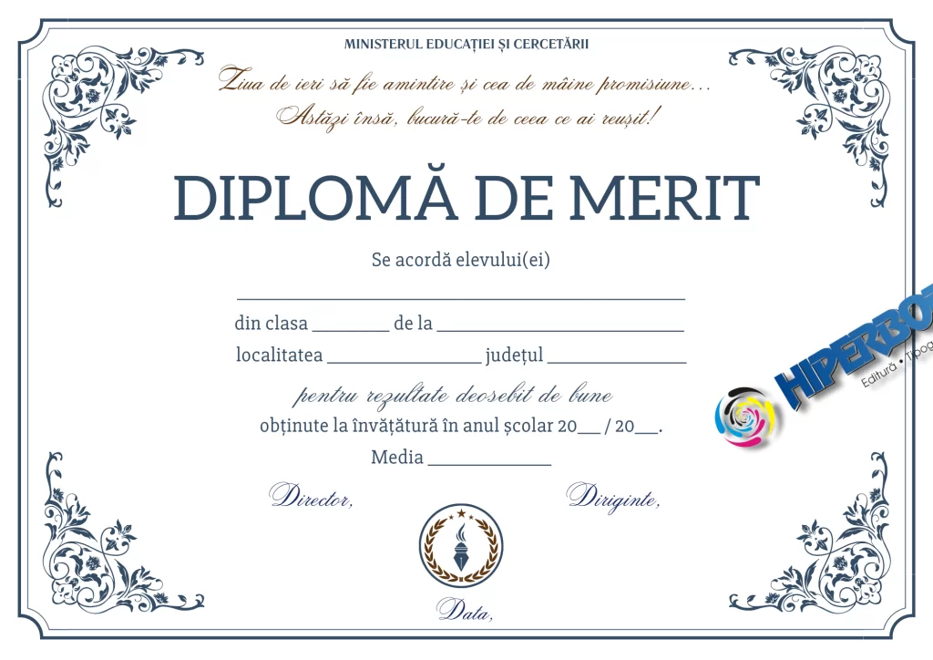 Diplomă de merit – carton special, cod: A_2528