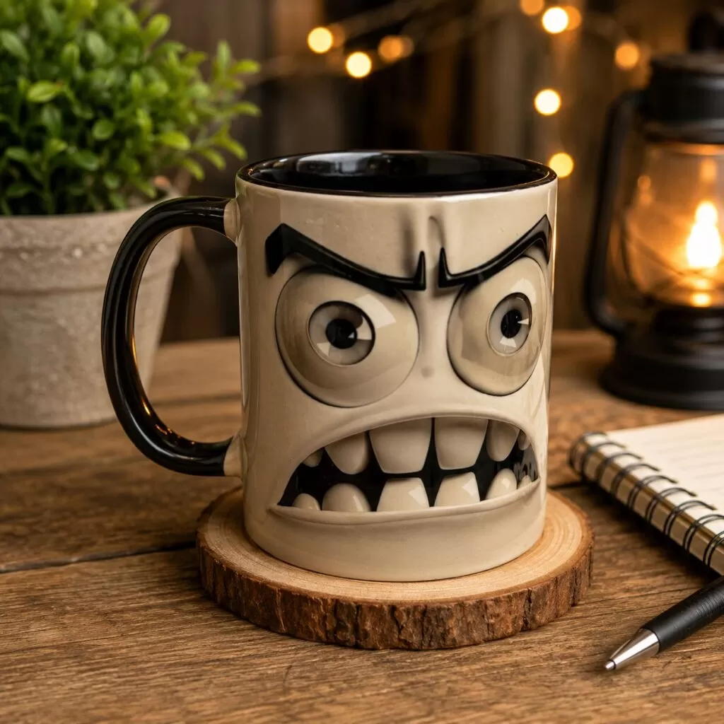 Cana ceramică „fața nervoasă”