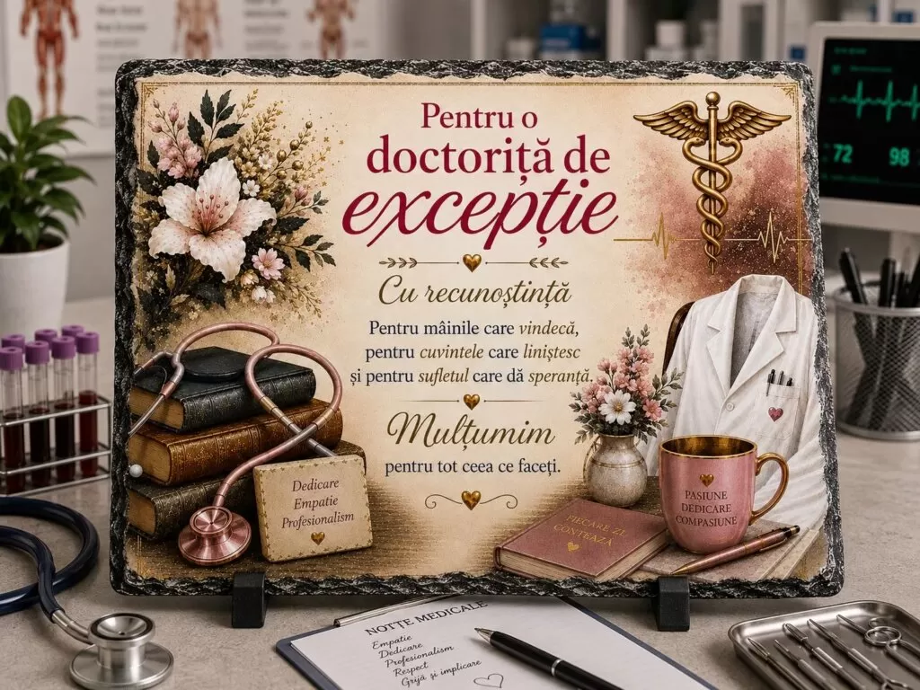 Placă ardezie – Cadou pentru doctoriță
