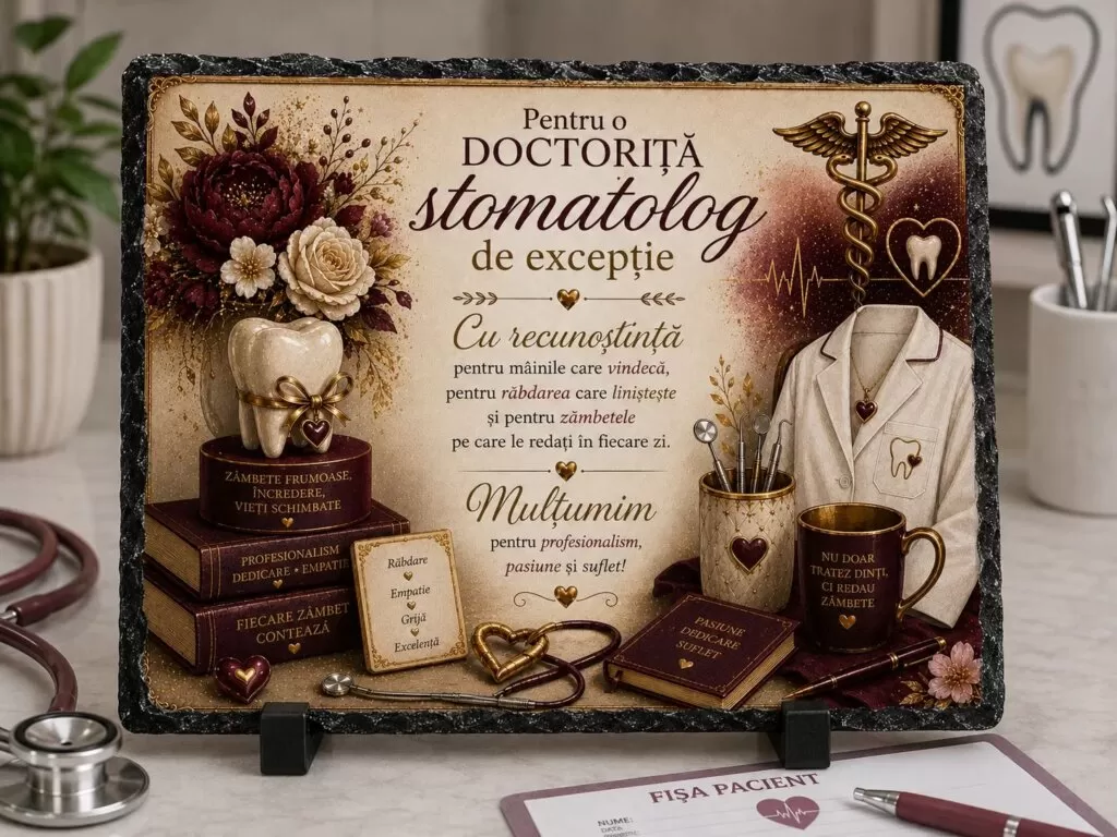 Placă ardezie – pentru Doctoriță Stomatolog de Excepție
