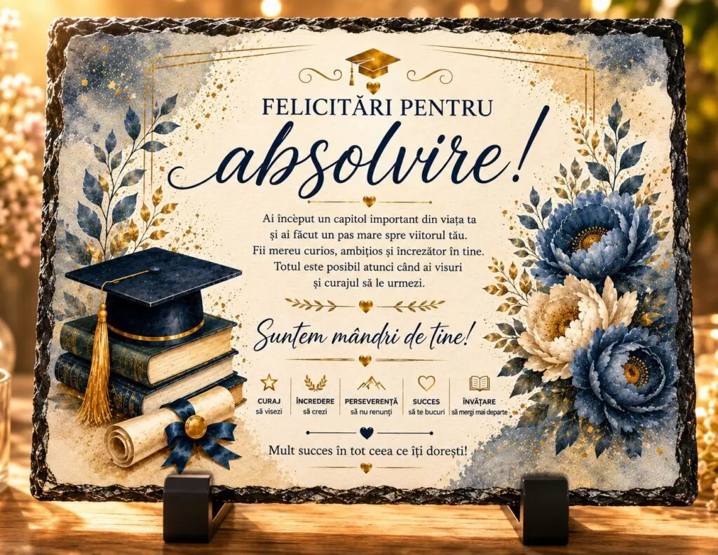 Placă ardezie – Absolvire – Felicitări pentru Absolvire!