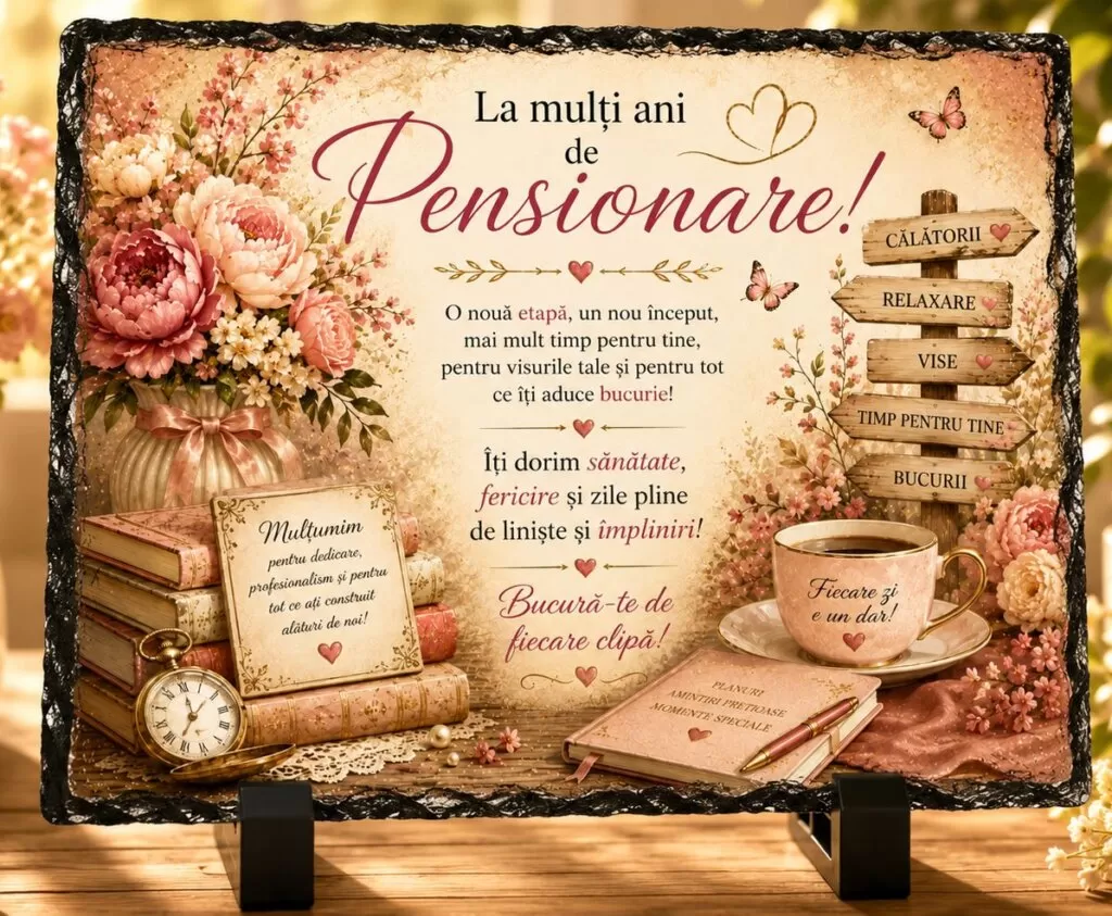 Placă ardezie –  pentru pensionare doamne
