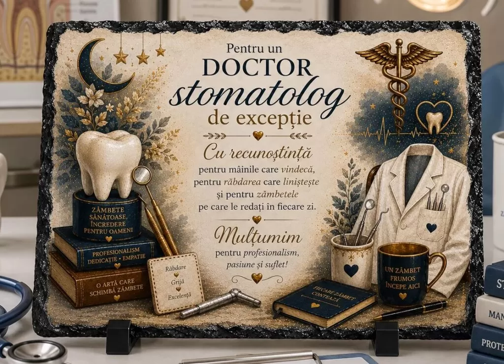 Placă ardezie – pentru un Doctor Stomatolog de Excepție
