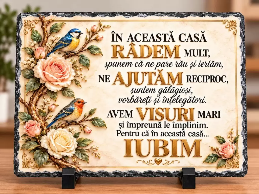 Placă ardezie – În această casă iubim
