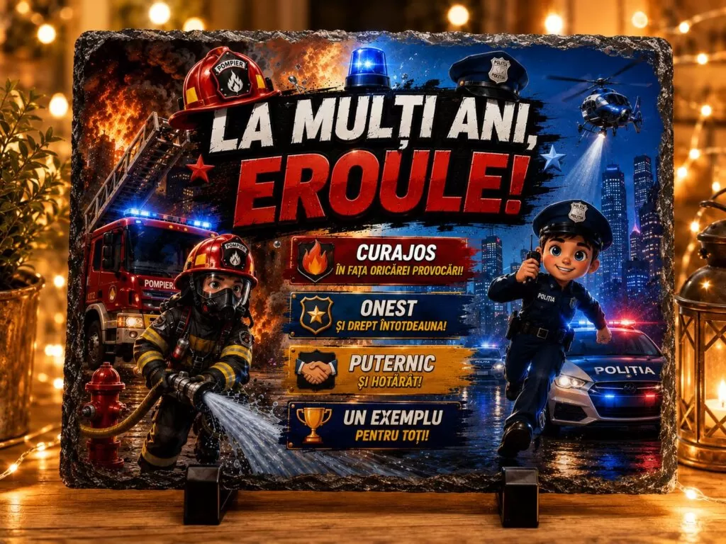 Ardezie Personalizată –„La Mulți Ani, Eroule!” – Cadou pentru Băieți
