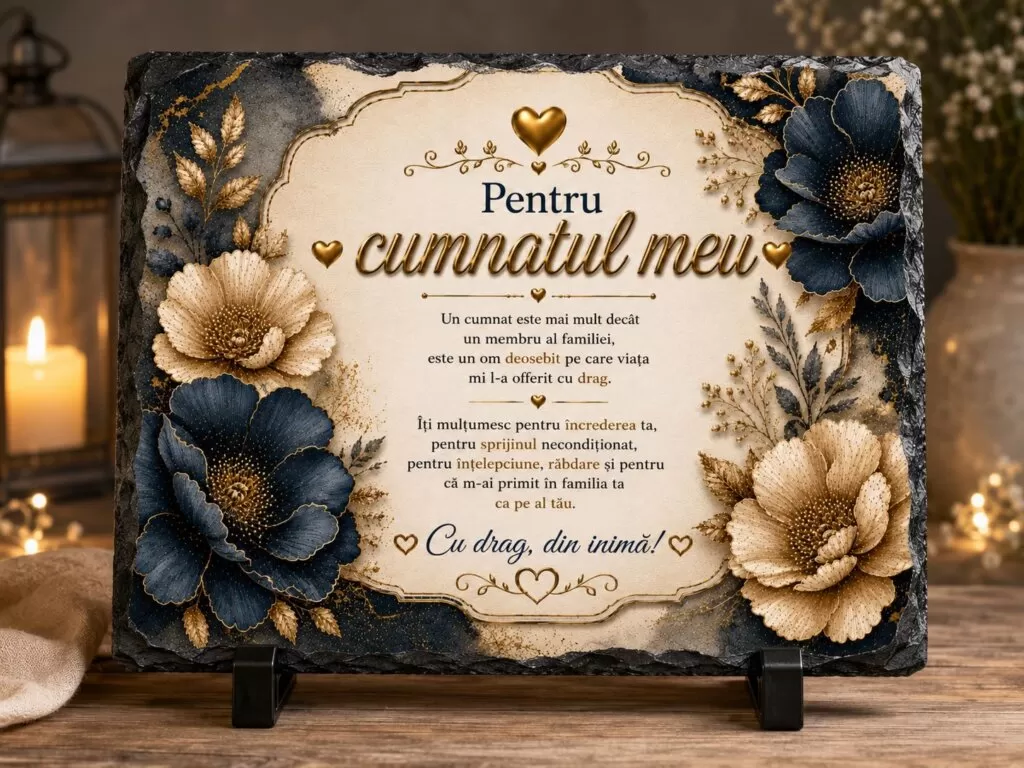 Ardezie Personalizată –„Pentru cumnatul meu” – Cadou de suflet pentru cumnat