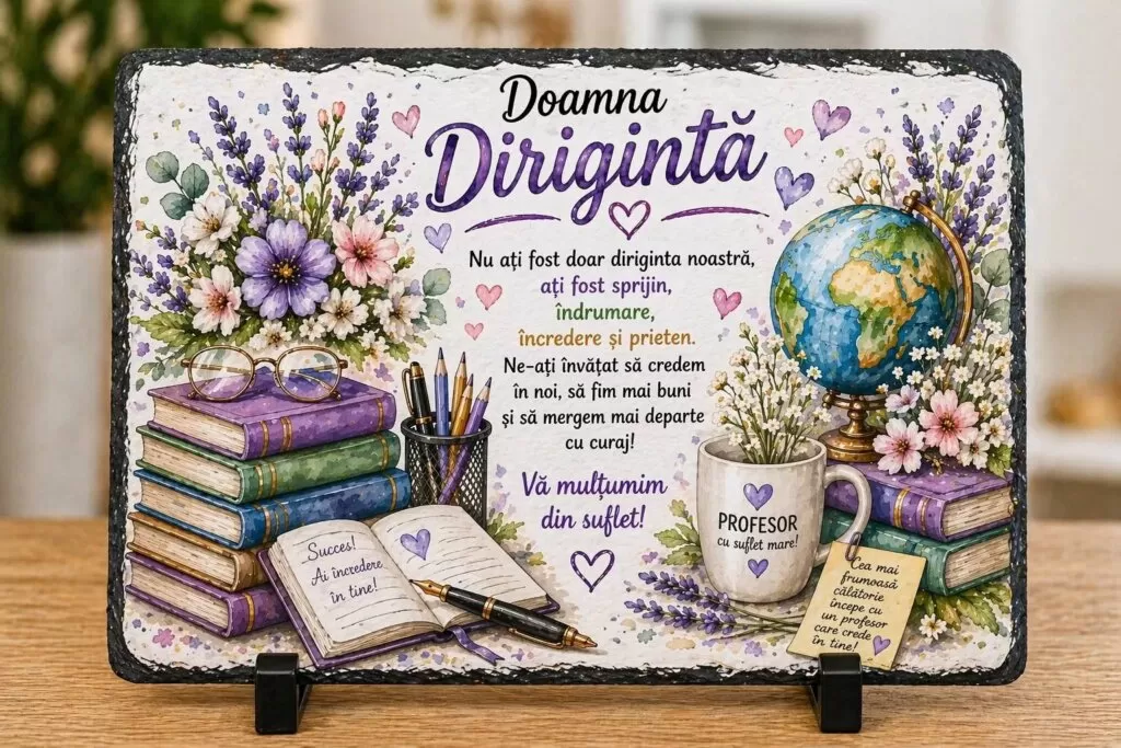 Placă ardezie – Cadou pentru Doamna Dirigintă