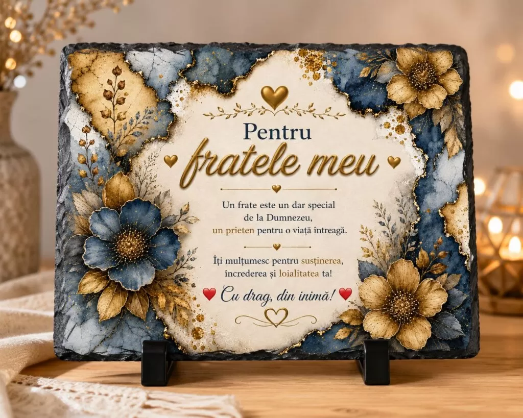 Ardezie Personalizată –„Pentru fratele meu” – Cadou pentru frate