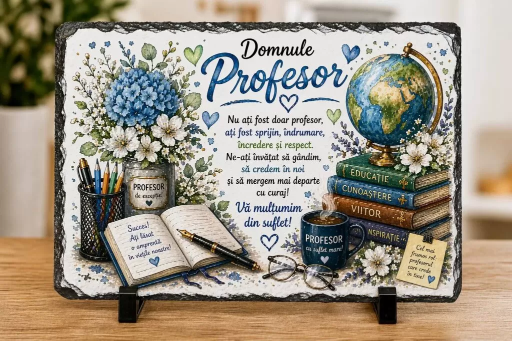 Placă ardezie – Cadou pentru Domnul Profesor