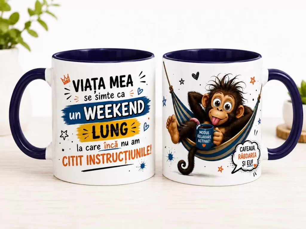 Cană Amuzantă – „Viața mea se simte ca un weekend lung”