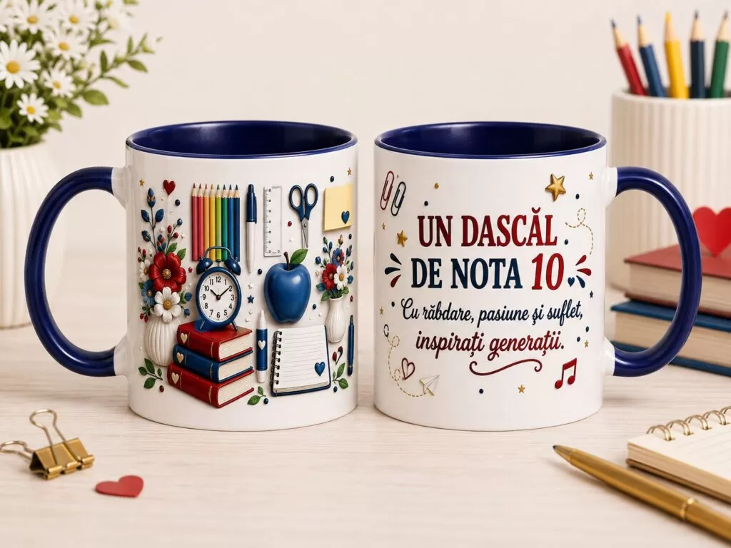 Cană Cadou pentru Dascăl „Un Dascăl de Nota 10”