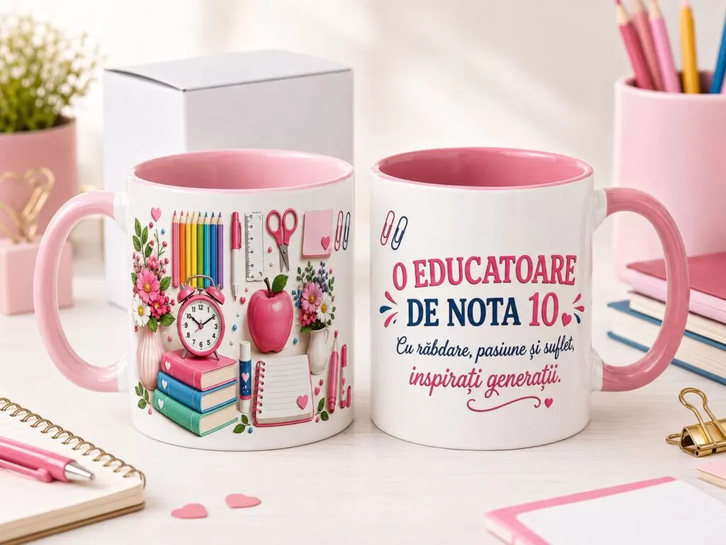 Cană Cadou pentru Educatoare „O Educatoare de Nota 10”