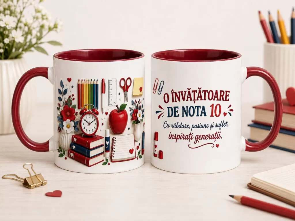 Cană Cadou pentru Învățătoare „O Învățătoare de Nota 10”