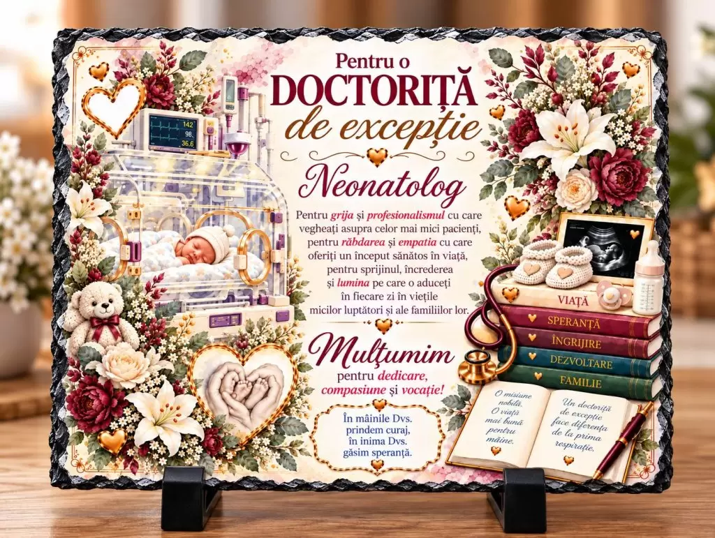 Placă ardezie – Pentru o Doctoriță de Excepție – Neonatolog