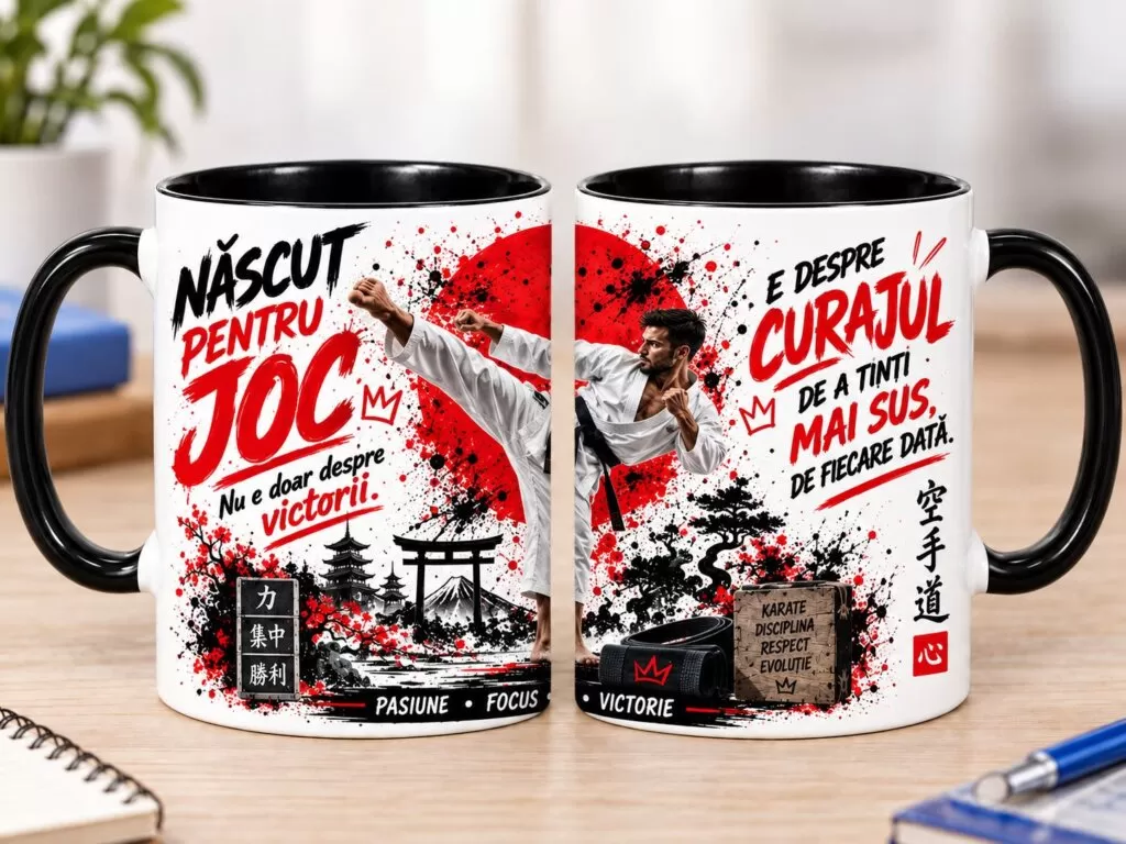 Cană pentru Karate / Arte Marțiale – „Născut pentru Joc”