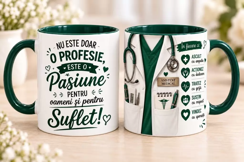 Cană Asistent Medical – „Nu Este Doar o Profesie, Este o Pasiune”