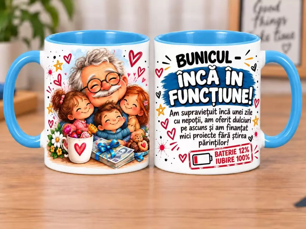 Cană pentru Bunic „Bunicul – Încă în Funcțiune!”