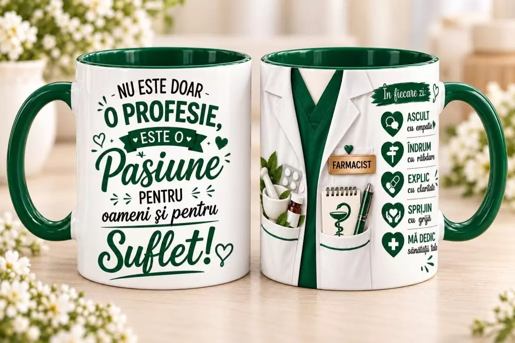 Cană pentru Farmacist – „Nu Este Doar o Profesie, Este o Pasiune”