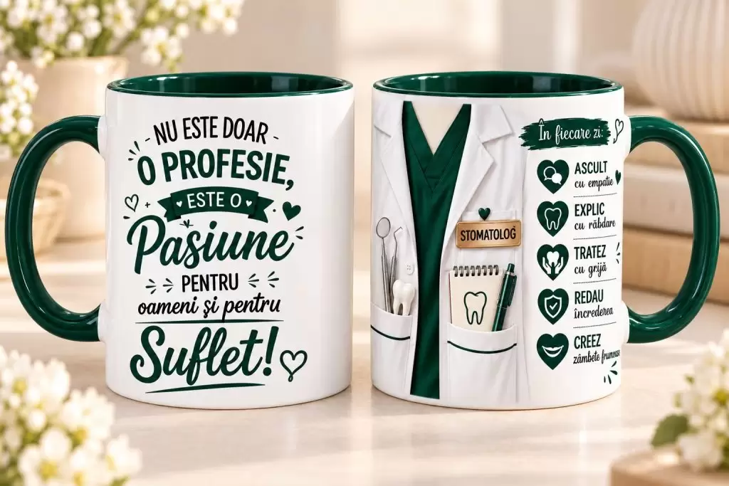 Cană Stomatolog – „Nu Este Doar o Profesie, Este o Pasiune”