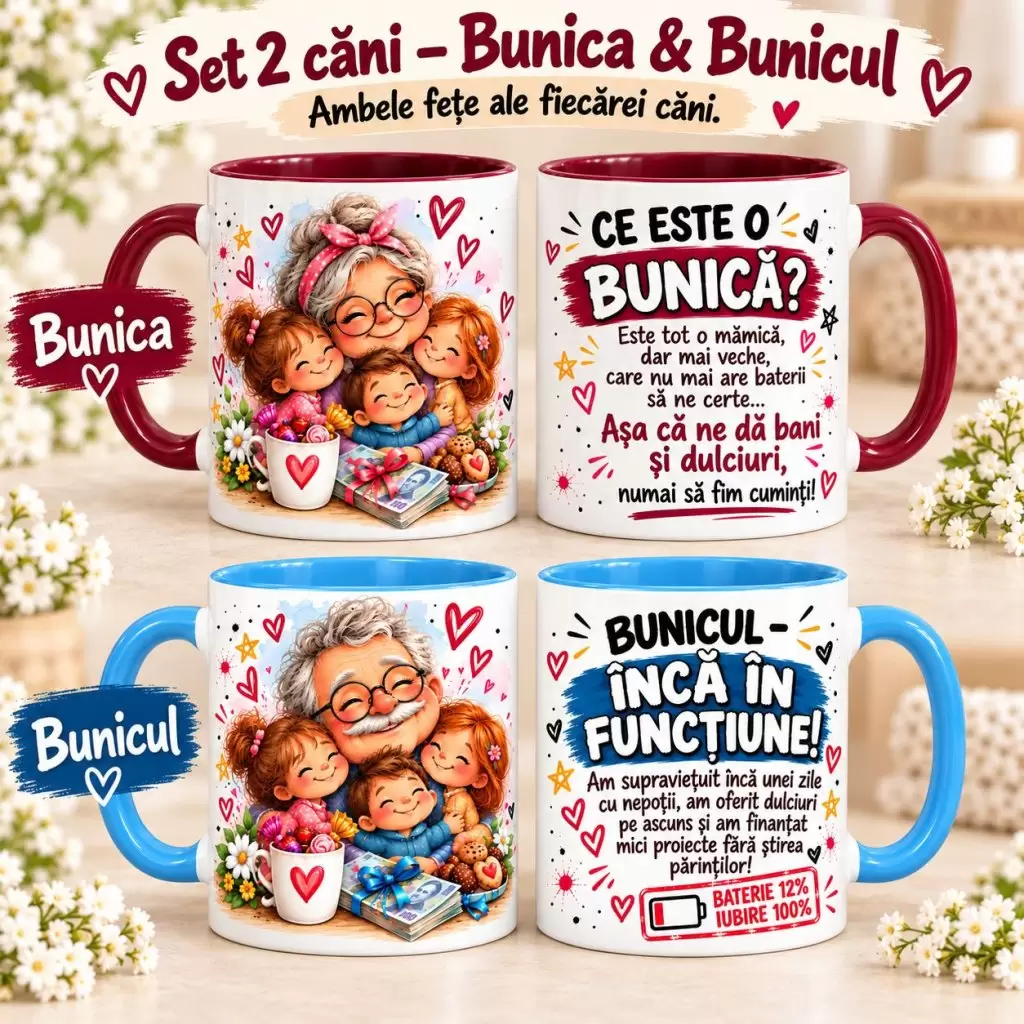 Set 2 Căni Bunica & Bunicul