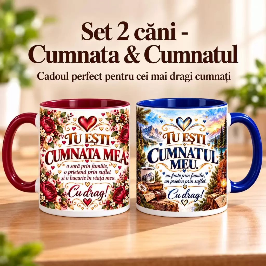 Set 2 Căni Cumnata & Cumnatul, „Tu Ești Cumnata Mea / Tu Ești Cumnatul Meu”